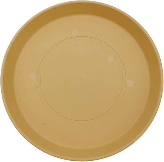 The HC Companies 12 Inch Round Prima Plastic Plant Saucer - Indoor Outdoor Plant Trays for Pots - 12.4 Inchx12.4 Inchx1.5 Inch in Honey