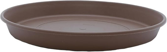 The HC Companies 12 Inch Round Prima Plastic Plant Saucer - Indoor Outdoor Plant Trays for Pots - 12.4 Inchx12.4 Inchx1.5 Inch in Cappuccino