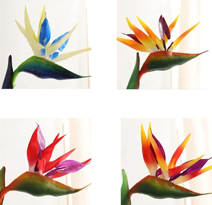 Large Bird of Paradise 32 Inch Permanent Flower,Flower stem 0.3 Inch,Flower Part is Made of Soft Rubber PU,Artificial Flower Plants Flower Arrangement for Home Office 2 Pcs(Yellow)