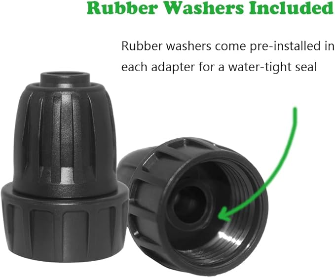 Hooshing 4PCS 1/2 Inch Drip Irrigation Tubing to Faucet Garden Hose Adapter 3/4" to 1/2" Irrigation Hose Adapter Reusable Connector Fittings for Garden Supplies