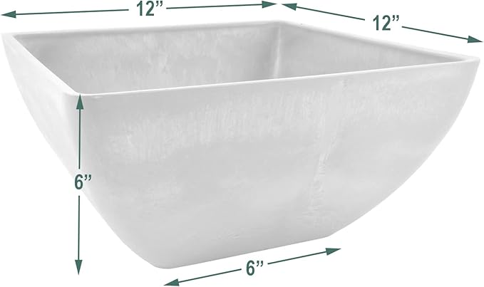 Arcadia Garden Products PSW FBD30DC Simplicity Square, 12 by 12 by 6-Inch, Dark Charcoal