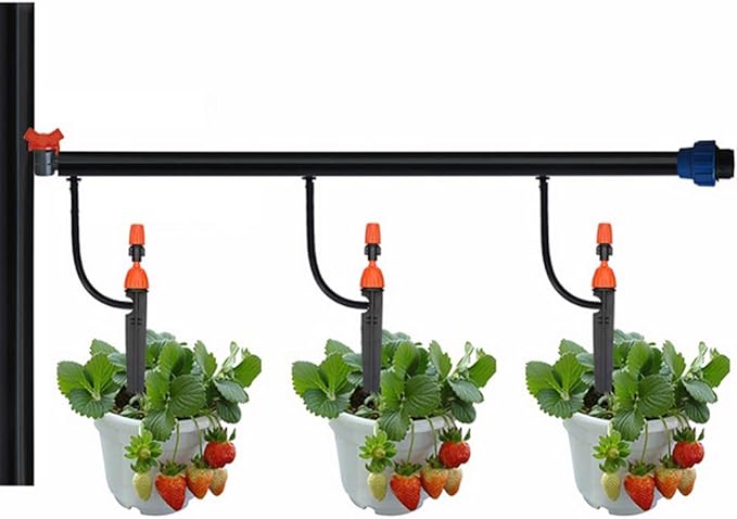 Kalolary 1/4 Inch Drip Irrigation Emitters, 20PCS Micro Spray Irrigation Drippers for 4/7mm Tube Adjustable Water Flow Sprinklers Garden Irrigation Sprayer for Potted Plants Watering System (Orange)