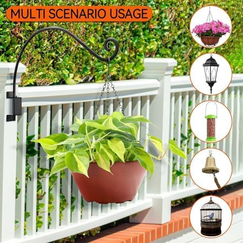Qiang Ni Swivel Plant Hanger Bracket: Bird Feeder Hanger for Outdoor Wall Mount (22 - A, 22 Inch)