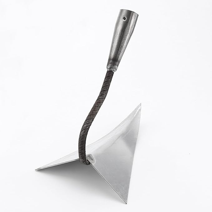 3 PCS Hoe Garden Tool Set, Hardened Hoe Garden Planting Hoe, Triangle Gardening Hoe with Sharp Blade, Hand Plow Hoe for Digging, Backyard Weeding, Loosing Soil