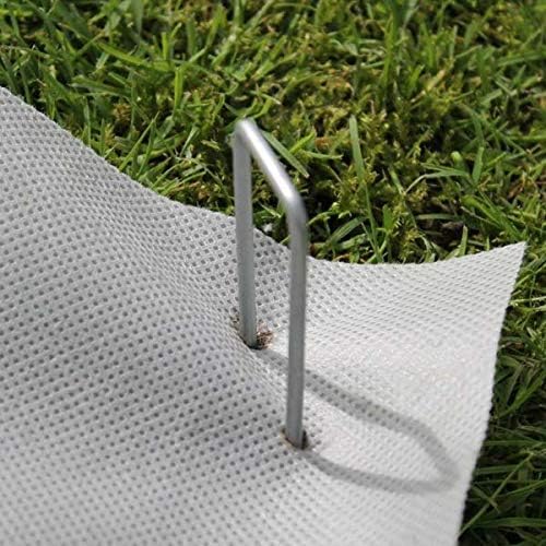 MySit 6" Galvanized Landscape Staples Garden Stakes Pins 24 Pack, Heavy-Duty 11 Gauge Garden Staples Anti-Rust Fence Stakes for Anchoring Weed Barrier Fabric Irrigation Tubing Soaker Hose