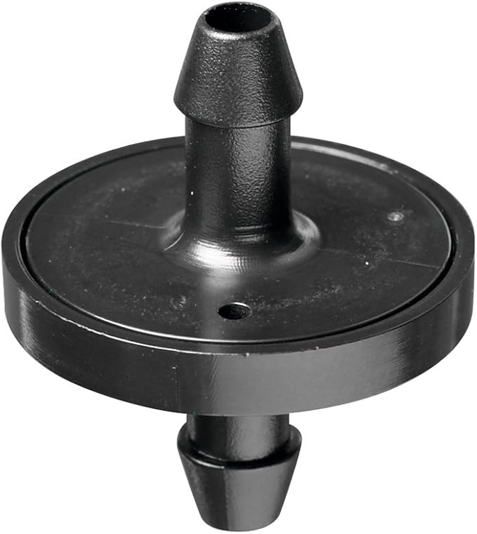 Orbit 67216 1/4" Barb 1 GPH Non-Pressure-Compensating Drip Irrigation Inline Dripper/Emitter, 10 Pack Blacks