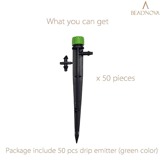 BEADNOVA Irrigation Drippers 50pcs Drip Emitters for 1/4 Inch Irrigation Sprinkler 360 Degree Micro Sprinkler Adjustable Drip Irrigation Heads Drippers for Drip Irrigation Parts Garden Patio Lawn