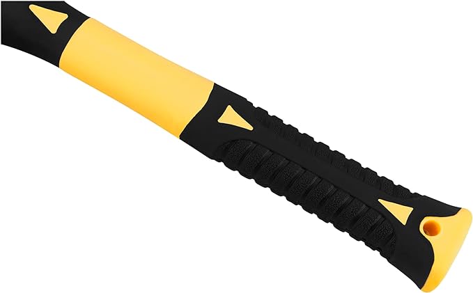 Performance Tool M7105 Heavy Duty Fiberglass Handle Hammer with Anti-Shock Rubber Cushion Grip and Mirror Polished Striking Face, 11-Inch Handle