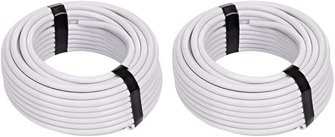 Raindrip 100050100 1/4-Inch Drip Irrigation Supply Tubing, 50-Foot, for Irrigation Drippers, Drip Emitters, and Drip Systems, White Polyethylene (Pack of 2)