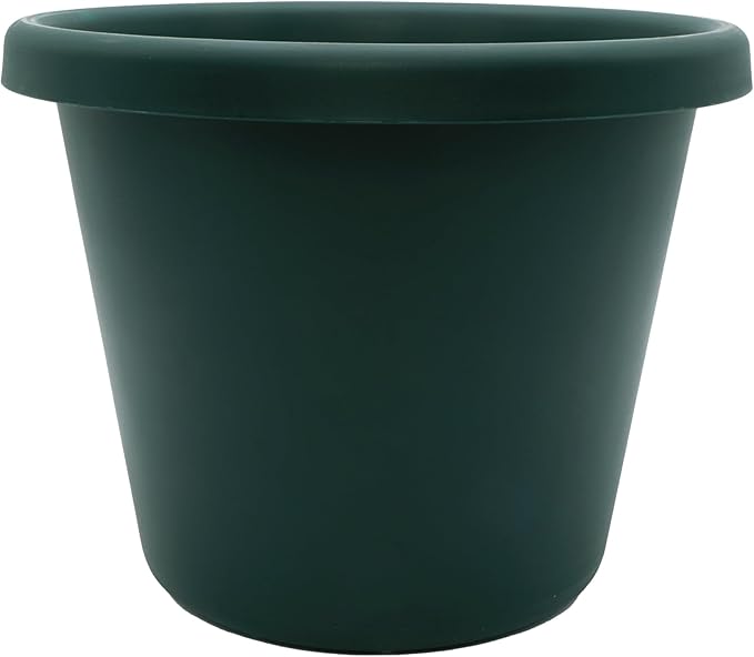 The HC Companies 17 Inch Round Classic Planter - Plastic Plant Pot for Indoor Outdoor Plants Flowers Herbs, Evergreen