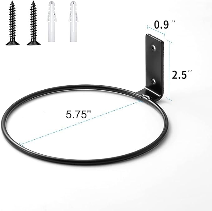 Plant Holder Ring 6 Inch Wall Mounted, 6 Pack Flower Pot Hangers Metal Plant Stand Hanging Bracket Basket Hooks