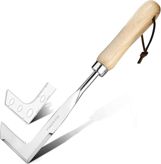 Hand Weeder Puller Tool, Dandelion Fork Weeding Knife Tool - 2023 New Garden Tool for Weeders Easy Quick Clean Removal Root Digging - Original Multi Use Rust-Resistance (13in)