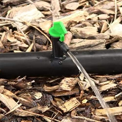Lxcom Lighting 100 Pack 4 GPH Flag Drip Emitter Drip Emitters 16L/H Emitter Sprinkler Drippers System Parts Connect 4mm/7mm Hose for Lawn Vegetables Garden (Green)