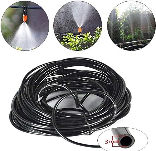 Drip Irrigation Hose, 20M 3/5mm Garden Distribution Tubing Watering Drip Pipe Micro Emitter Tube Hose Line Dripper System, for DIY Garden Irrigation System, Black