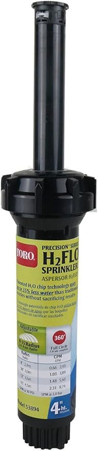 Toro 53894 Precision H2FLO 4-Inch Sprinkler Pop Up with Nozzle, Full
