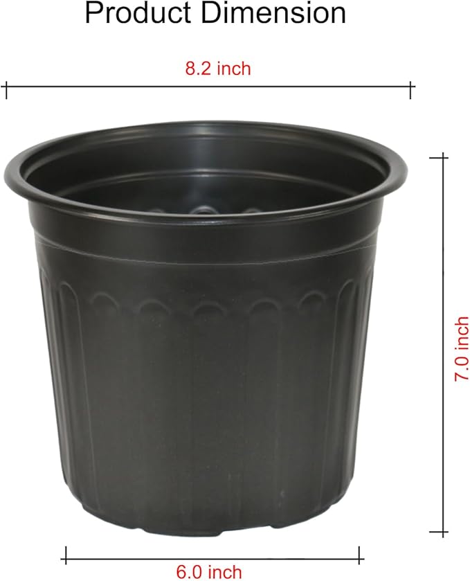 60-Pack 2 Gallon Flexible Plastic Plant Pots with 50Pcs Plant Labels,Thickened Soft Seed Starting Container for Indoor Outdoor Plants, Seedlings, Vegetables, Succulents and Cuttings