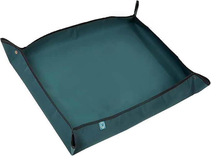 KONMAY Foldable Waterproof Repotting Mat for Indoor and Outdoor Plant Transplanting and Soil Mess Control - 20''X20'' Thicken Potting Tray Gardening Mat for Succulent Repotting