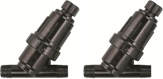 Orbit 67736 3/4" MPT Drip Irrigation Drip Y-Filter, Black (Pack of 2)