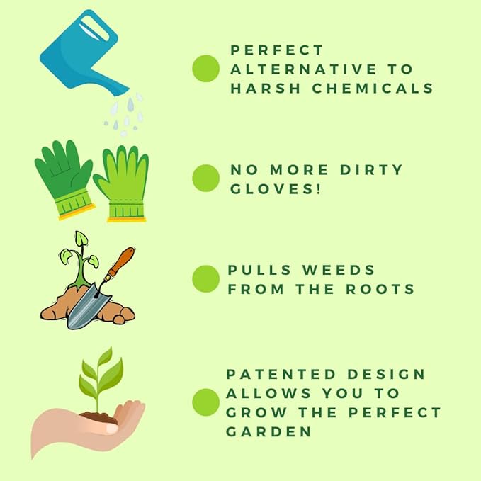 The Original Sharktooth Weed Puller Remover Weeding & Gardening Tool Weeder(2pk) -Pull from The Root Easily! Ergonomic Handheld Weeding Tool for Spring Summer Cleaning, For All Age Gardeners