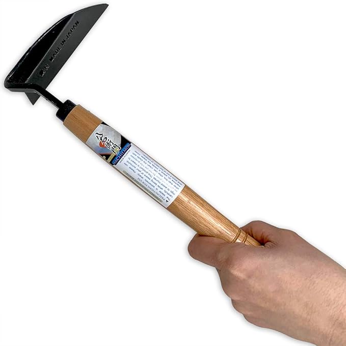 HACHIEMON Japanese Weeding Tool Very Sharp Edge Nejiri Gama Left-Handed Version - Made in Japan