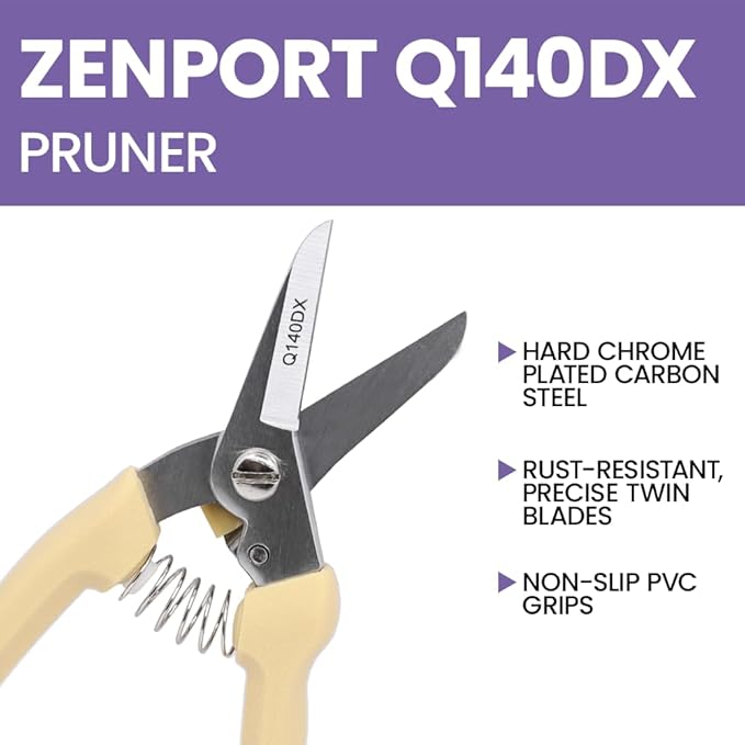 Zenport Q140DX-3PK of Pruners, Floral Bunch Cutter, Hoof Trimmer, Hard Chrome Plated, Multipurpose, 7-Inch, 3-Pack