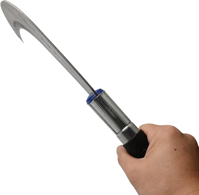 Zelin Steel Grass Sickle,Clearing Sickle,Weeding Sickle,Manganese Steel BladeStainless Steel Handle Hand held Sickle Tool - Multipurpose Gardening Weeding Grass Sickle and Farming Sickle