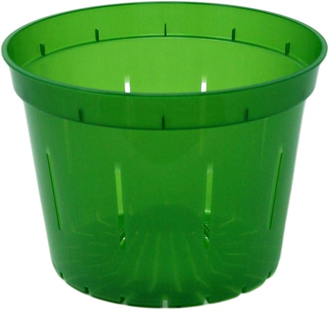 rePotme 10 inch Slotted Clear Pots - 3 Pack (Green Emerald)