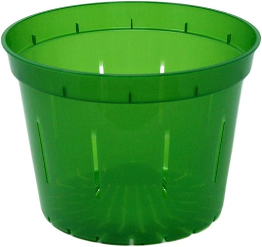 rePotme 10 inch Slotted Clear Pots - 3 Pack (Green Emerald)