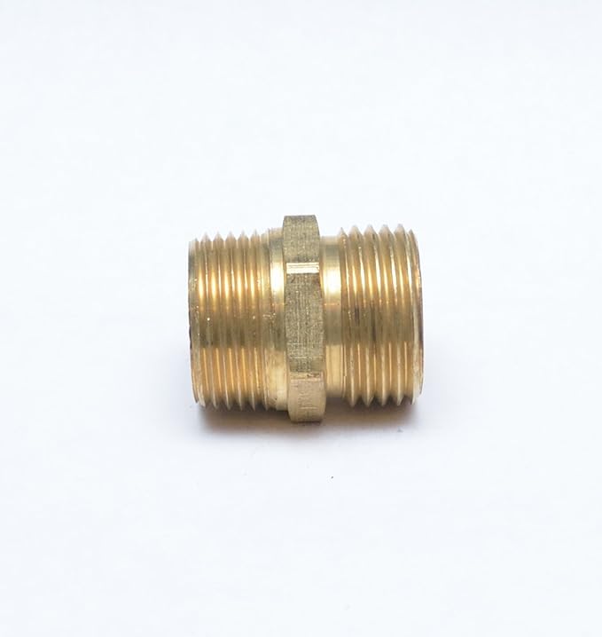 3/4" Male NPT MPT MIP to 3/4" Male GHT Garden Hose Thread Adapter Brass Fitting Fuel/Air/Water/Boat/Gas/Oil WOG House/Boat/Lawn/Power Wash/Irrigation