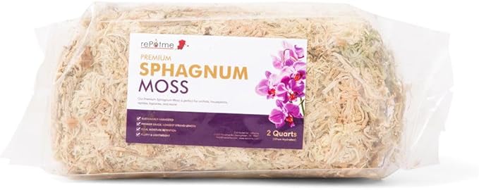 rePotme Premium Organic Sphagnum Moss, Orchid Moss - 2 Quarts (When Hydrated)