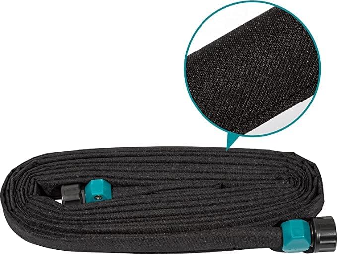 LINEX Flat Soaker Hose 100 ft for Garden Beds, 1/2'' x 50 ft 2 Pack Drip Irrigation Hoses Save Water 80% Heavy Duty for Vegetable