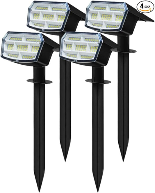 Outdoor Light Solar-Powered 3 Levels of Brightness，Waterproof IP65 can be Installed on Walls, Beside walkways, on lawns and Near Green Plants- 4 Pack (Warm)