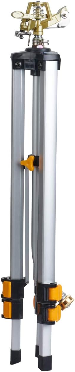 Melnor 65162AMZ Metal Pulsating Sprinkler with QuickConnect Set, Amazon Bundle, XT Tripod