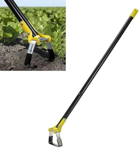 Hoe Garden Tool, Scuffle Garden Hoe with Long Handle, Adjustable Hula Hoe for Easy Weeding (75 Inch)
