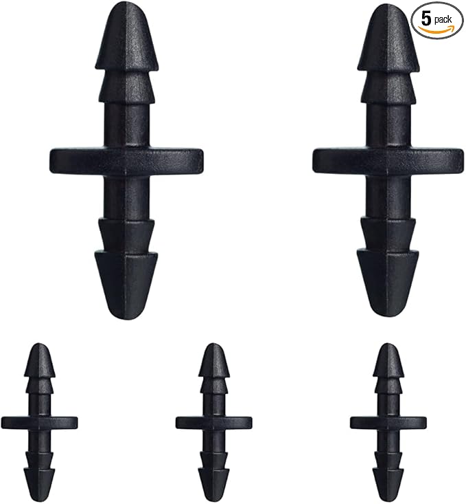 Orbit 67402 1/4" Barb Drip Irrigation, Drip Coupling, 125-Pack, Black