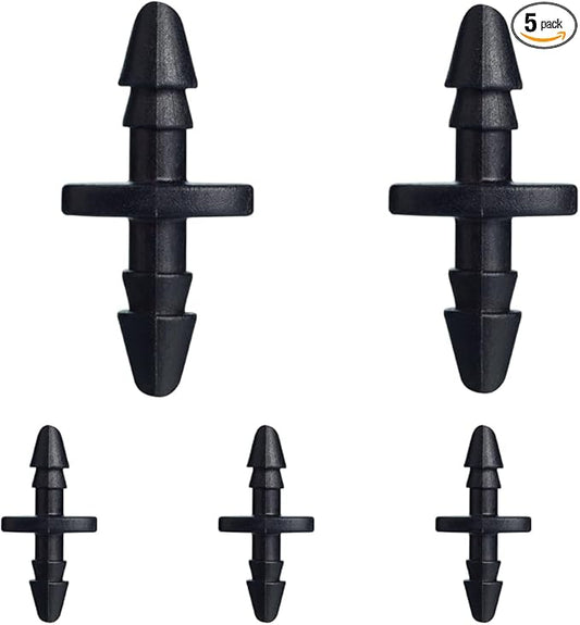 Orbit 67402 1/4" Barb Drip Irrigation, Drip Coupling, 125-Pack, Black