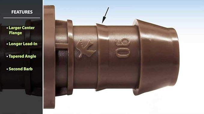 8 Rainbird Barb Coupling Adapter Drip Irrigation Fittings 17mm for 1/2" Tubing w XF Insertion Tool