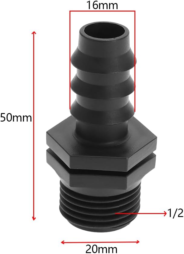 SING F LTD 20pcs 16mm to 1/2 Inch Couplings Irrigation Hose Connector Garden Hose Connector Kit Barb Connector for Drip Irrigation System Garden Pipe Fitting