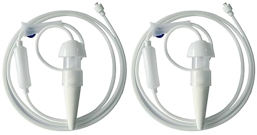 Self Watering Planter Insert, New Plant Watering Devices with Flow Regulator, Upgrade Self Watering Spikes with Controller, Vacation Drip Irrigation System Protect Your Plants (2 PCS)