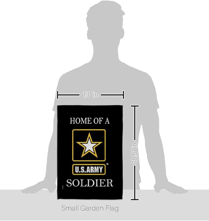 US Army Army Soldier Garden Flag Set Wall Holder Armed Forces Rangers United State American Military Veteran Retire Official House Decoration Banner Small Yard Lawn Proch, 13 x 18.5 inch, Made In USA