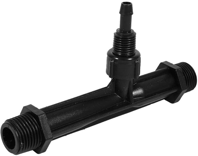 Wytino Fertilizer Injector Tube, Irrigation Venturi Fertilizer Injector 1/2" 3/4” 1” Inch Garden Fertilizer Mixer Injector, Agriculture Device Plastic, Black(1/2 inch)