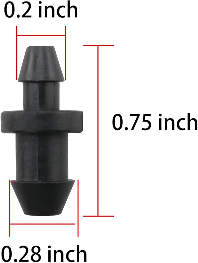 50pcs 1/4" Drip Tubing End Plugs for Home Garden Sprinkler Systems Drip Fitting, Double Barbed Goof Plugs for Drip Irrigation Drip Line Plug