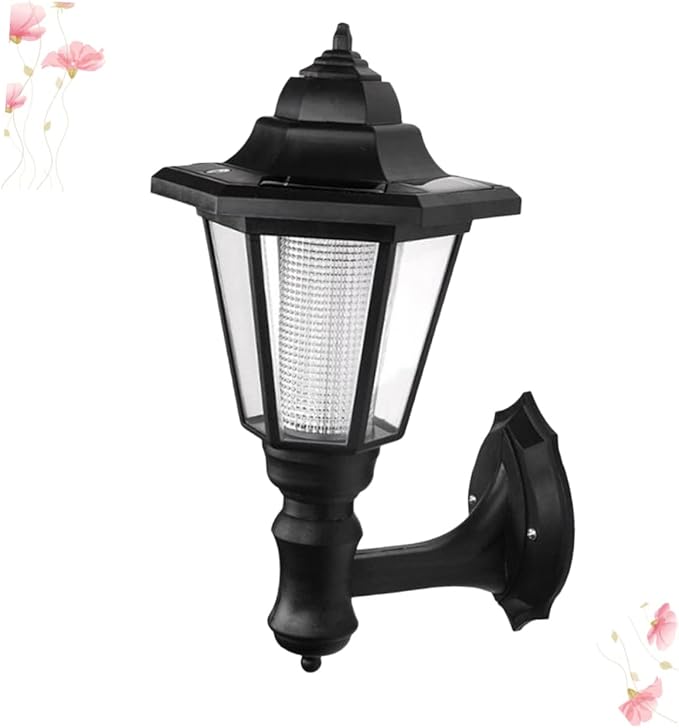 DOITOOL Solar Wall Lights Outdoor, 6-Pack Hexagonal LED Wall Sconce, Black, 16x28CM, IP44 Waterproof, Automatic On/Off, Outdoor Porch Garden Fence Landscape Hotel Restaurant Patio