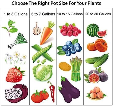 Gardzen 20-Pack 10 Gallon Grow Bags, Aeration Fabric Pots with Handles, Pot for Plants