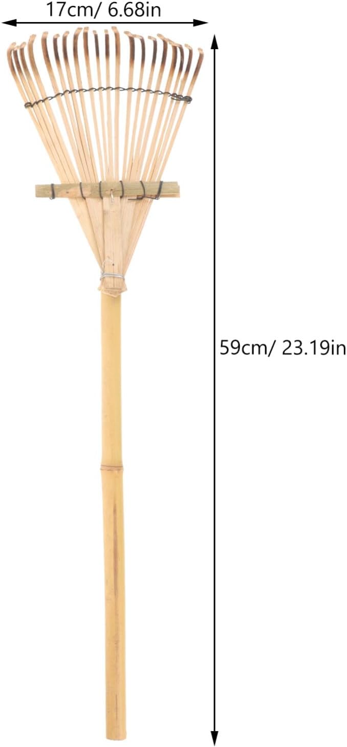 Yardwe Yard Leveling Rake Leaf Scoops Hand Rakes Short Handle Rake Planting Mini Gathering Leaf Tool Rakes for Gardening Lawn Tools Small Rake with Handle Statue Wooden Toddler Adjustable