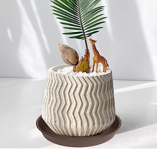 6 Pack Plant Saucer 4 5 inch (4 inch Base), Heavy Sturdy Plant Drainage Tray for Indoors (5 inch, Chocolate)