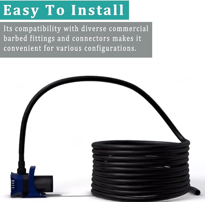 Black Vinyl Tubing 1/2” ID × 5/8” OD - 10 Feet PVC Flexible Plastic Tube Hybrid Hose, Transfer Water Air Oil for Pond Fountain Garden, Non-toxic and BPA free