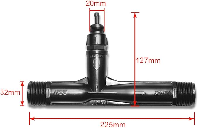 Pvdf Venturi Injector 1” Inch Gas-Liquid Mixing Venturi Injection for Ozone Generator, Agriculture Fertilizer Irrigation, Sewage Treatment, Dosing Device, Jet Device
