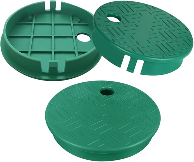 Valve Box Cover Lid Sprinkler Valve Box Lid Replacement ID 5.5" OD 6" for Circular Irrigation Control 3 Pieces