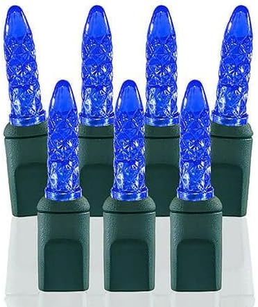 Pro Christmas M5 LED Holiday Lights - 100 Bulbs, 33.3ft - Professional Grade Indoor Outdoor Diamond Cut Sparkle Light Strings for Home Decorations and Christmas Trees - Blue